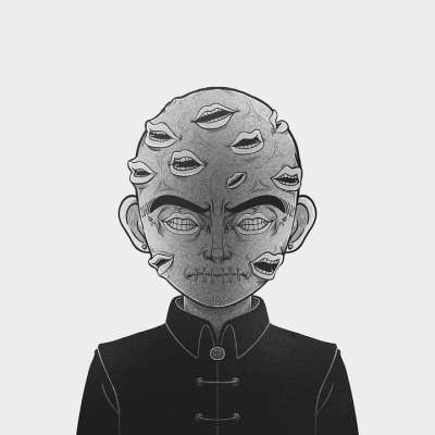 男人 嘴巴 嘴唇 牙齿 脸 卡通片 绘画 幻想 创造力 画画