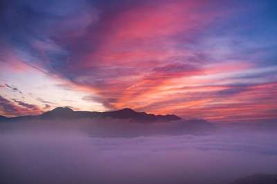 天空 云 自然 日落 黄昏 户外 日本 熊本 朝日新闻 山