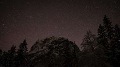 星空 山 景观 星星 夜空 空间 天堂 宇宙 夜晚 自然
