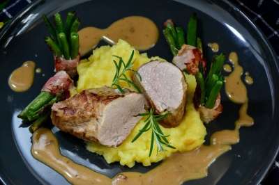 猪肉 圆角 食物 盘子 土豆泥 豆类 一顿饭 美食 美味的