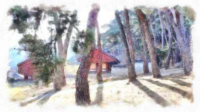 水彩 能力 汪 松 花园 大自然 景观 绘画 数码艺术