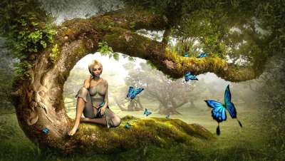 童话 幻想 景观 神秘 作曲 浪漫的 大气的 大气 蓝色的