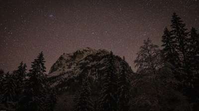 星空 山 景观 星星 夜空 空间 天堂 宇宙 夜晚 自然