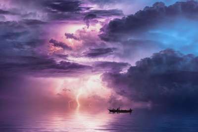 景观 幻想 风暴 海 雷 巴萨 渔夫