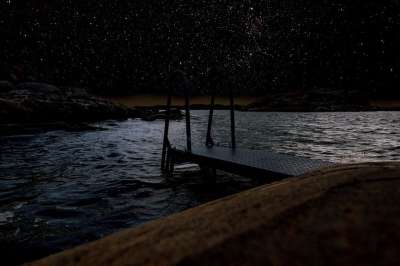 水 湖 海 洗澡 游泳 洗澡的地方 天堂 星星 星空 夜晚