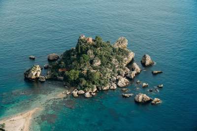 伊索拉 贝拉 大海 陶尔米纳 意大利 西西里 蓝色的海洋