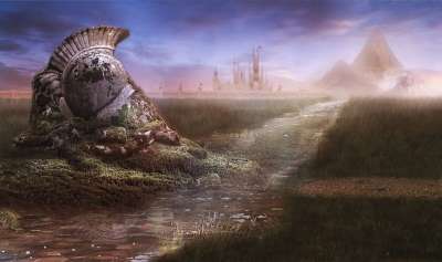 哑光画 股票的背景 绘画 幻想 景观 草 户外的 地面 棕色背景