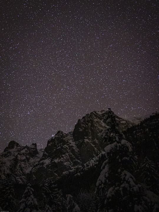 星空 山 景观 星星 夜空 空间 天堂 宇宙 夜晚 自然