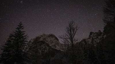 星空 山 景观 星星 夜空 空间 天堂 宇宙 夜晚 自然