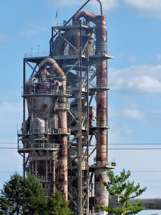 处理工厂 岩石 采石场 塔 碎石 破碎机 处理器 蒸汽朋克