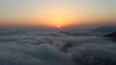 云 天空 云大海 日出 山
