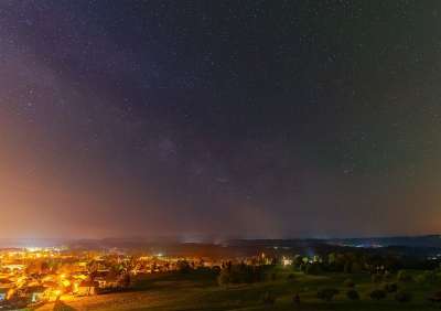 银河系 星星 夜晚 天堂 景观 城市 风景秀丽的 星系 空间