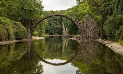 Rakozbrücke 湖 公园 情绪 自然 水 池塘 景观