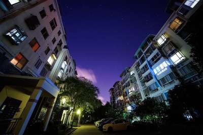 星空 夜晚 楼房 楼房 楼房 楼房 楼房 楼房