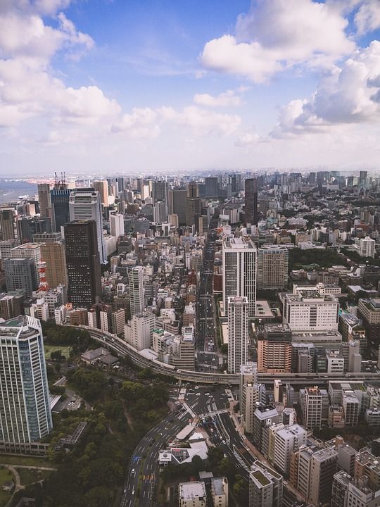 城市 东京 全景 建筑物 摩天大楼 高层建筑 市中心 城市的