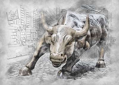 公牛 雕像 象征 动物 金融 股票 交换 商业 财富 金属