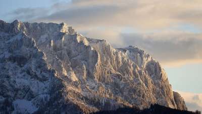高山 山 景观 日落 奥地利 寒冷的 天空 自然 特劳恩施泰因