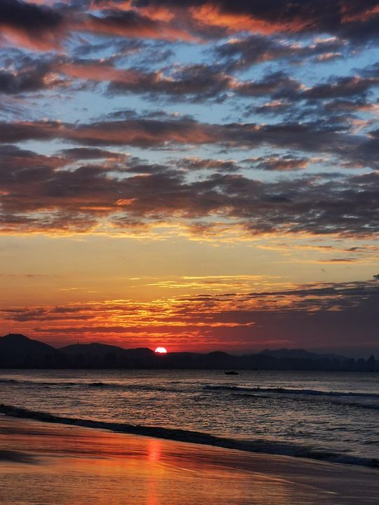 朝霞 日出 大海 沙滩