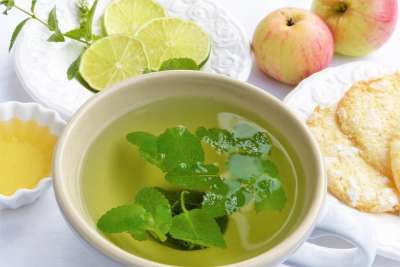 茶 茶杯 草药 薄荷 香脂 苹果薄荷 蜜糖 柠檬 苹果 饼干
