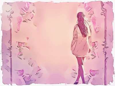 粉色的 春天 花的 羊皮纸 符号 美丽的 女士 笔记 纸 磨损