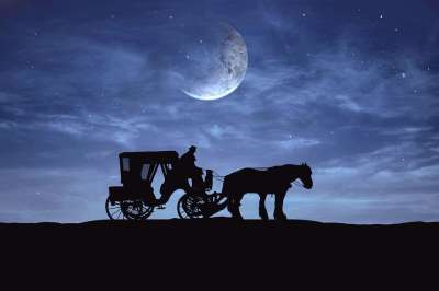 休息 请享用 半月 夜晚的星星 美丽的夜晚 气氛 大气 轮廓