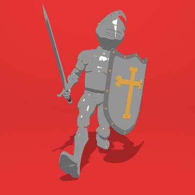 骑士 卡通片 战士 斗争 盔甲 战斗机 士兵 特点 3D