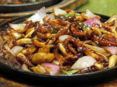 鱿鱼 一顿饭 亚洲人 中国人 厨房 平底锅 美食 食物 好吃