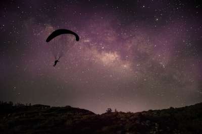 滑翔伞 体育 娱乐活动 降落伞 飞行 航班 冒险 空间 星星