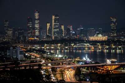 汉城 建筑 城市 夜景 体系结构 路 桥