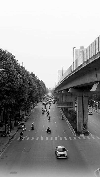 城市 路 铁路 黑和白 桥 交通 结构体 城市景观 街道 汽车