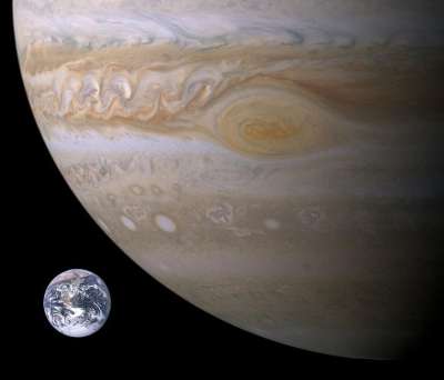木星 行星 地球 尺寸对比 大红点 空间 太空旅行 太阳系 木星