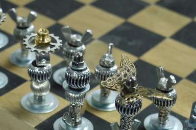 棋 图 件 蒸汽朋克 游戏 成功 王 竞赛 播放 玩耍 棋盘