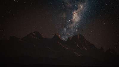Alpenblick 十二月 星星 银河系 夜空 星空 山