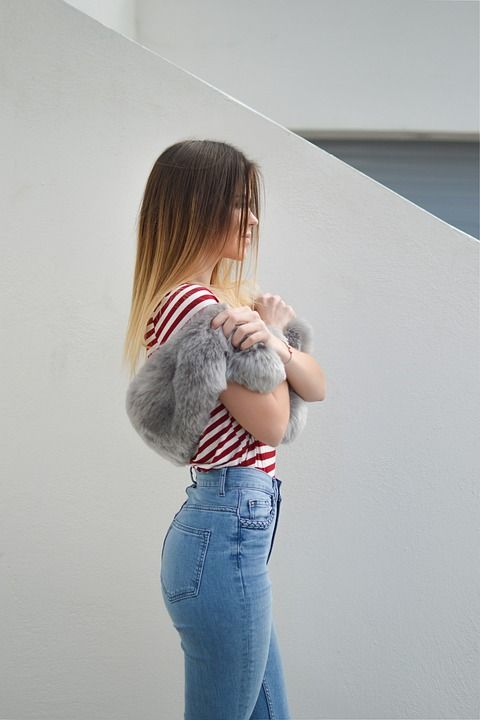 人们 女孩 女士 独自的 时尚 衣服 模型 美丽 牛仔布