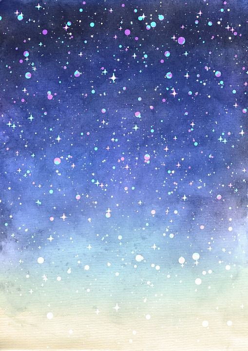 梦幻 童话 星空 夜空 水彩 蓝色 紫色 背景 花纹