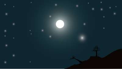 月亮 月光 星星 星空 天空 夜空 夜深人静的时候 轮廓 山
