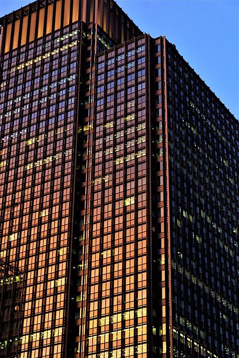 建造 东京 日本 城市的 摩天大楼 正面