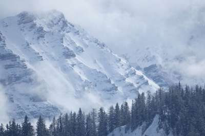 雪 山 冬天 自然 白云岩 全景 多雾路段 概述 云 森林