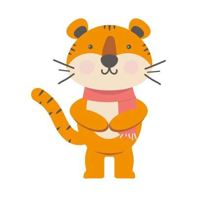 老虎 插图 围巾 可爱 象征