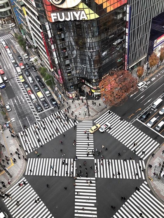 路口 数寄屋桥 有乐町 银座 城市景观 户外的 建造 路 街