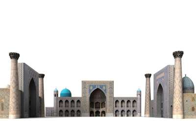 Registan 广场 宫 撒马尔罕 乌兹别克斯坦 建造 观光