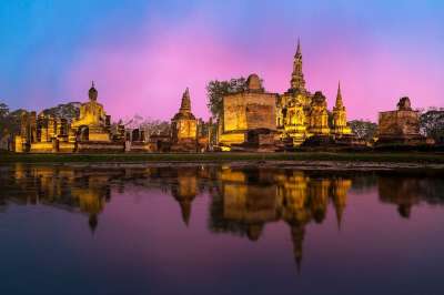 帕那Si Ayutthaya 泻湖 反射 大城府 水中倒影 镜像