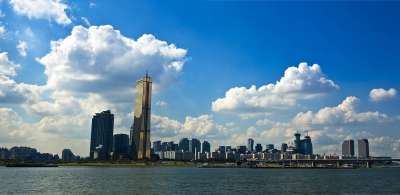 风光 汉江 汉城 天空 河 云 建筑 城市 水 63楼