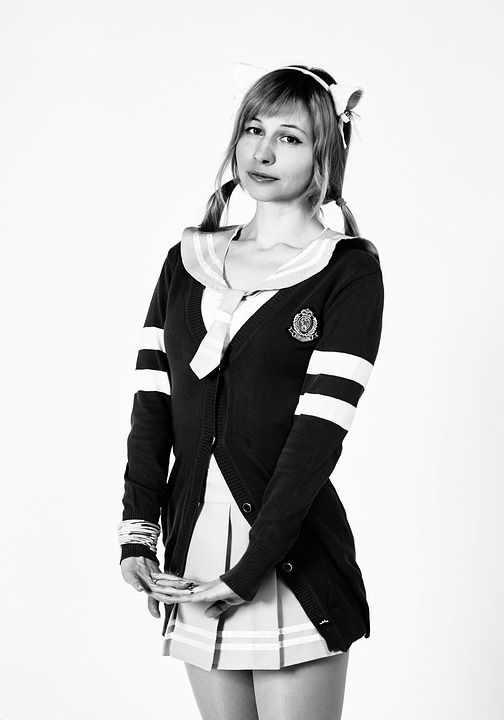 女学生 年轻女子 日本的女生 Cosplay 微笑 日本动画片 漫画