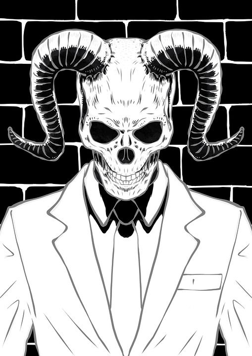 想象力 创造力 插画师 绘画 黑和白 颅骨 死亡 欲望 羊