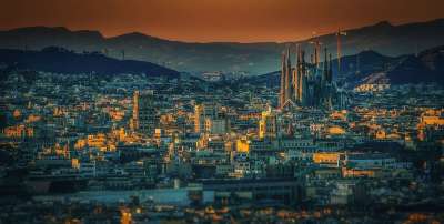巴塞罗那 城市 西班牙 Sagrada Familia 建筑学 街道