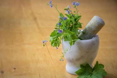 天然药物 草地上的草药 性质 健康 砂浆 清洁 健康的饮食习惯