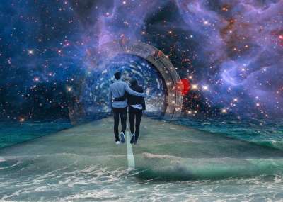 星际之门 天堂门 科幻小说 未来派 飞船 旅客 未来 蒙太奇 门