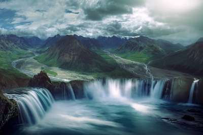 幻想 景观 幻想风景 气氛 大气 法庭 地形 法院地面上 级联