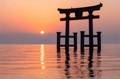 旅游景点 雕塑 日落 海 日出 黄昏 亚洲